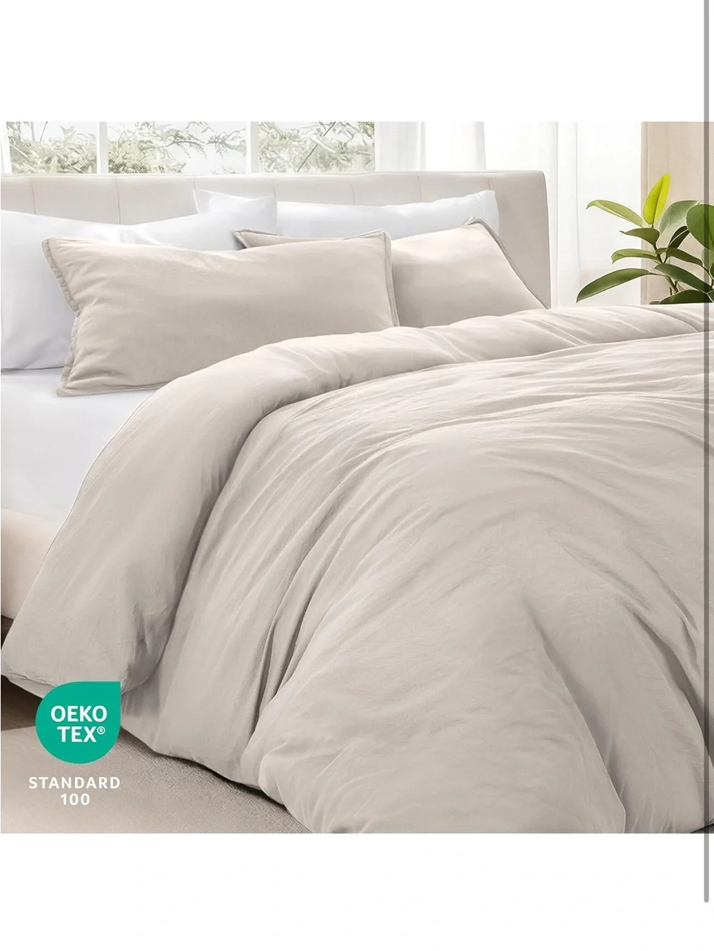 NEW Bare Home Microfiber Duvet Cover Set - Twin/Twin Extra Long. Color: Fog